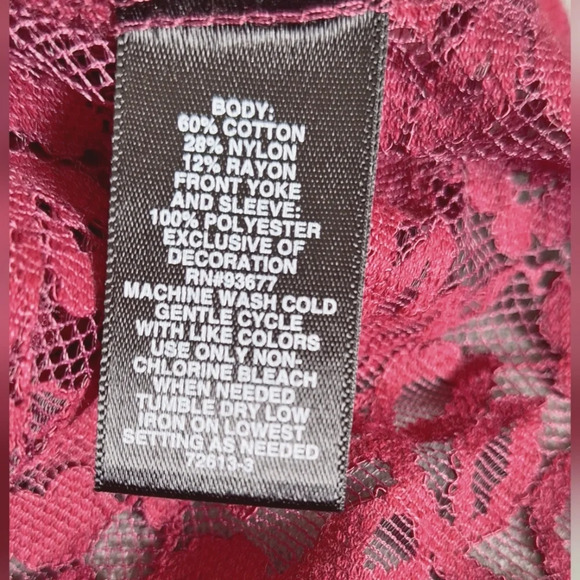 BOLD elements transparent Long-sleeved women's Blouse in Wine red Size M - Picture 9 of 9